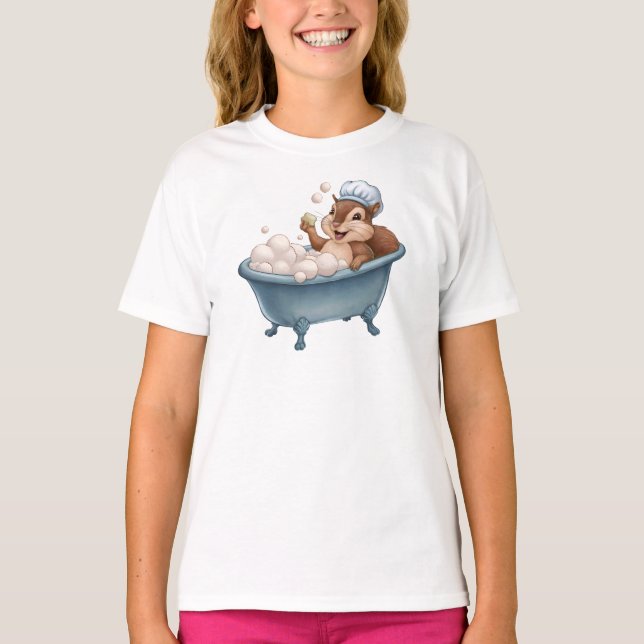 T-shirt Fêtes de Bébé Écureuil Rétro (Devant)