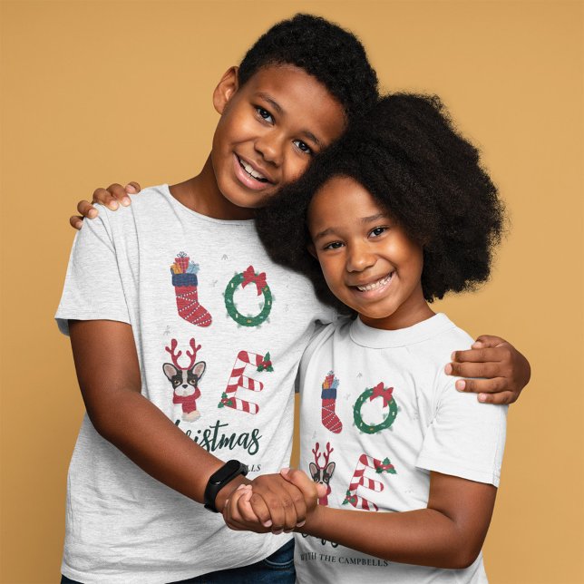 T-shirt Fêtes de Noël Famille Correspondances Personnalisé (Christmas Kids Family Matching Custom T-Shirt)