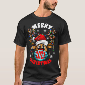 T-shirt Fêtes Joyeuses Noël 2021 Rudolph Reindeer À Ma