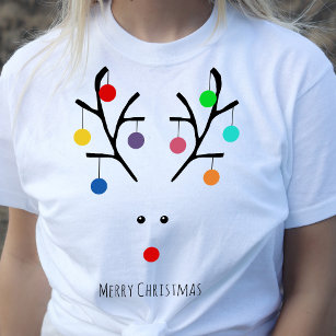 T-shirt Fêtes modernes Noël de rennes fantaisie