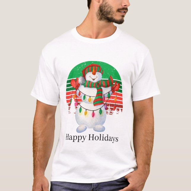 T-shirt fêtes Noël bonhomme de neige  (Devant)