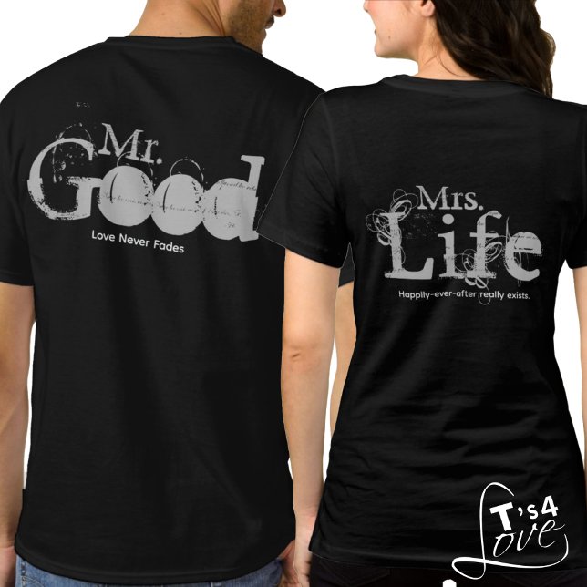 T-shirt Fêtez la bonne vie : M. & Mme Couples (✨ Mr & Mrs Living the Good Life! Customizable and stylish for any couple. (sold separately.))