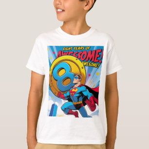 T-shirt fêtez votre 8ème anniversaire avec superman