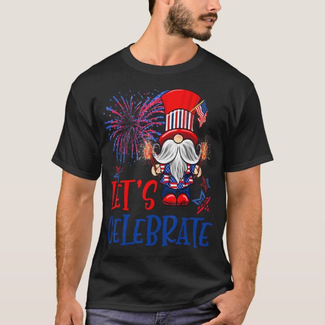 T-shirt Fêtons 4 juillet Gnome (Devant)