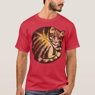 T-shirt Feu Artistique Cat Rouge Orange Tabby Chat A