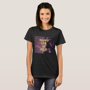T-shirt Feu d'artifice 16 4 juillet femme chemise noire