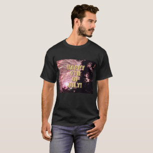 T-shirt Feu d'artifice 17 4 juillet homme chemise noire