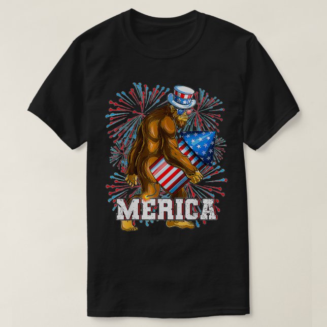 T-shirt Feu d'artifice 4 juillet garçons Hommes Merica USA (Design devant)