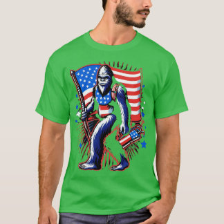 T-shirt Feu d'artifice 4 juillet hommes Sasquatch
