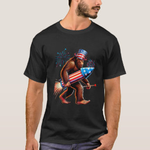 T-shirt Feu d'artifice 4 juillet Hommes Sasquatch Amérique
