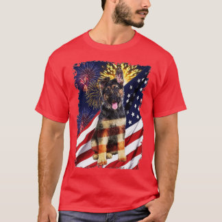 T-shirt Feu d'artifice allemand Shepherd américain -