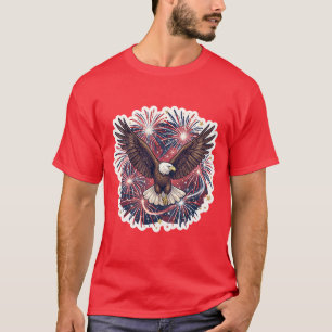 T-shirt Feu d'artifice de l'aigle patriotique