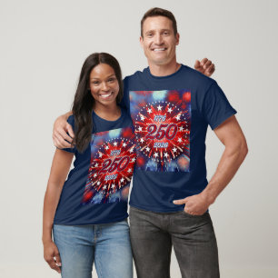 T-shirt Feu d'artifice graphique pour les 250 ans de l'Amé