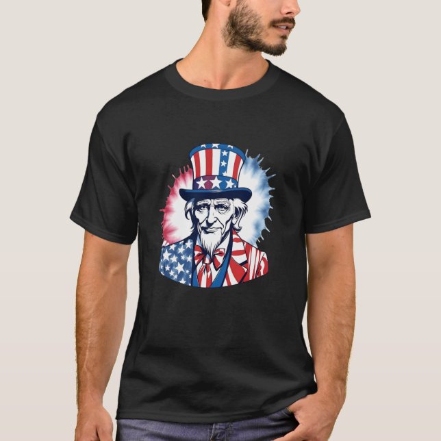 T-shirt Feu d'artifice Tie Dye Oncle Sam (Devant)