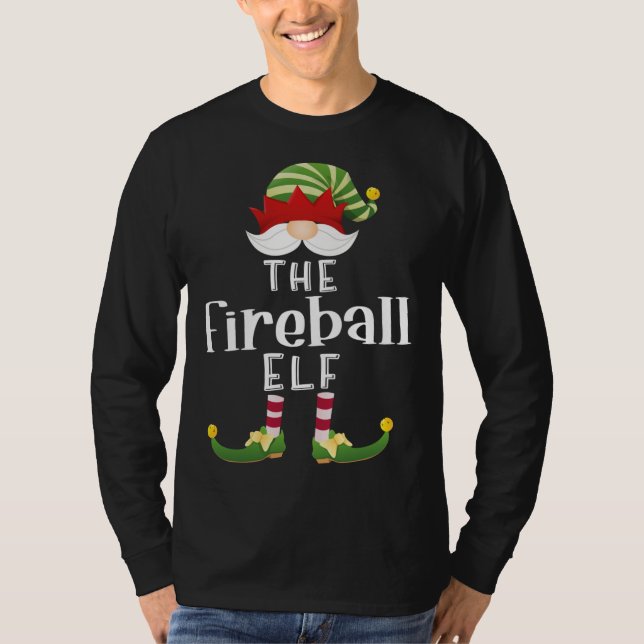 T-shirt Feu de balle Elf Noël Drôle Pajama Party (Devant)