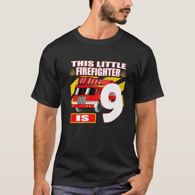 T-shirt Feu de Camion Anniversaire - 9 ans (Devant)