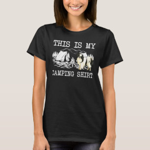 T-shirt Feu de camp Chien Japonais Chin C'est Mon Camping