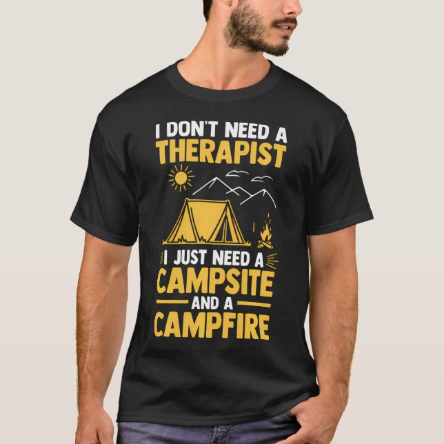 T-shirt Feu de camp de camping Vie en forêt (Devant)