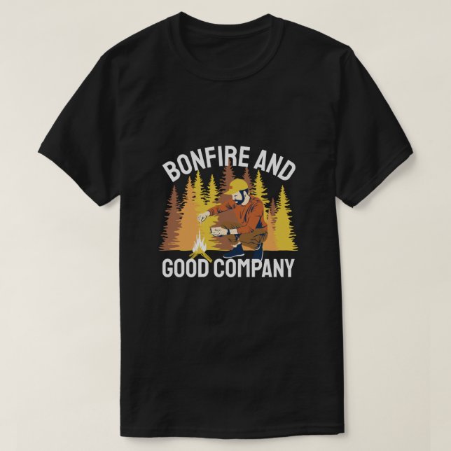 T-shirt Feu de camp et bonne compagnie (Design devant)