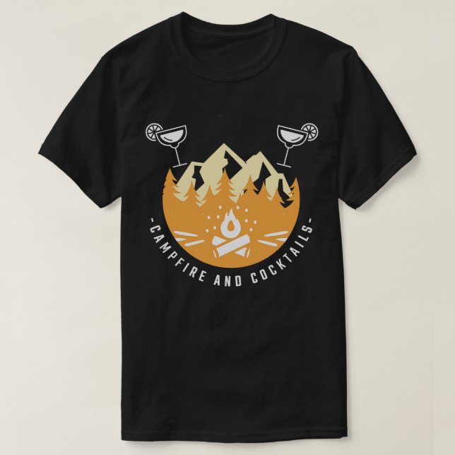 T-shirt Feu de camp et cocktails 1 (Design devant)