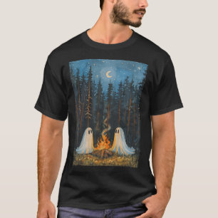 T-shirt Feu de camp fantôme Camping Forêt de l'Amant Gothi