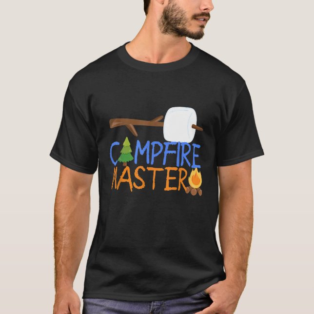 T-shirt Feu de camp Maître Papa Camping Camp Smores Feu de (Devant)