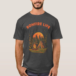 T-shirt Feu de camp Vie Camping Faune Camper Extérieur Nat