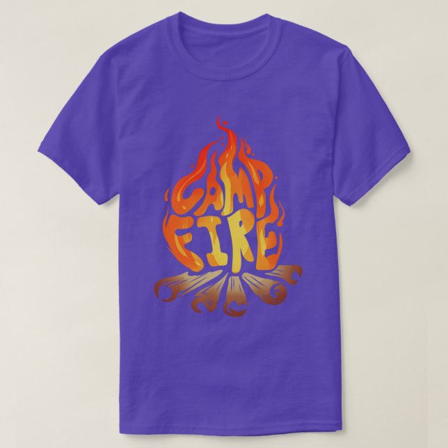 T-shirt Feu De Camping De Chauffage Éclair En Camping (Design devant)