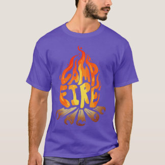 T-shirt Feu De Camping De Chauffage Éclair En Camping