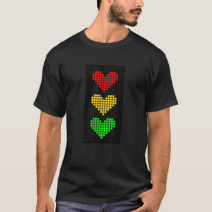 T-shirt Feu de circulation à cœur pointillé Arrêt Signalis