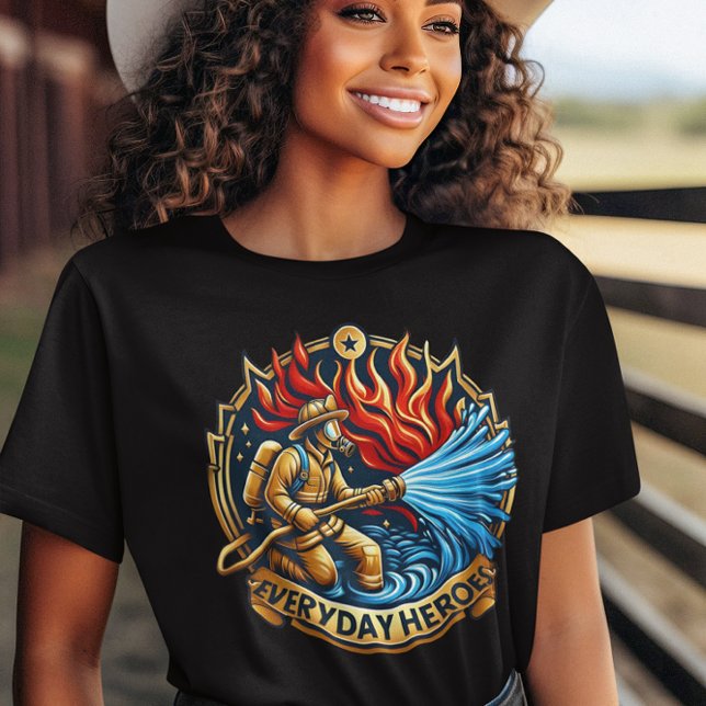 T-shirt Feu de combat héroïque (Créateur téléchargé)