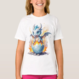 T-shirt Feu de givre Hatchling Blue Dragon Girls