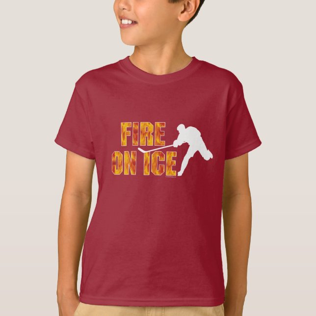 T-shirt Feu de hockey sur glace (Devant)