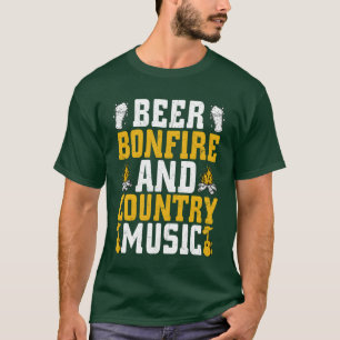T-shirt Feu de joie à la bière et musique country Cow-boy
