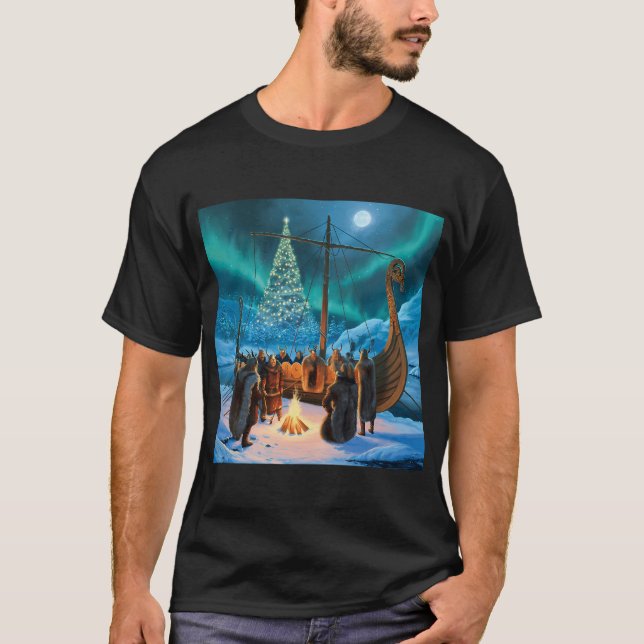 T-shirt Feu de joie de Noël viking (Devant)