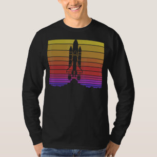 T-shirt Feu de lancement de fusée de l'astronomie Retro Sp
