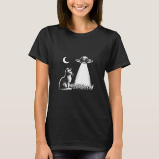T-shirt Feu de lune UFO de chat