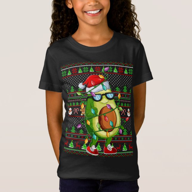 T-Shirt Feu de Noël Aiguille Style de Sweater Éclairage Av (Devant)