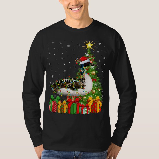 T-shirt Feu de Noël Arbre de Noël Chat de Noël (Devant)
