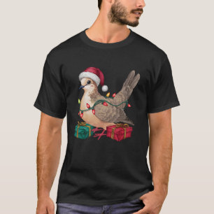 T-shirt Feu de Noël Noël Chapeau de deuil Dove Bird Christ