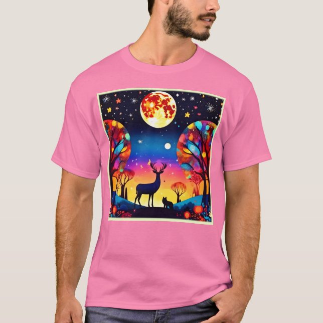 T-shirt Feu de nuit de la forêt (Devant)
