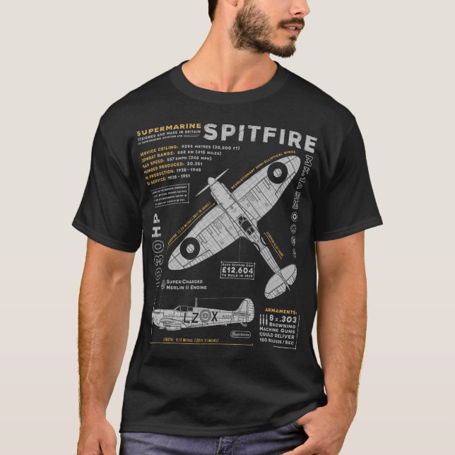 T-shirt Feu d'éclat de supermarine (Devant)
