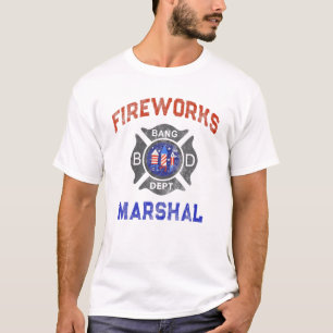 T-shirt FEU Drôle MARSHAL Firefighter America Fire C