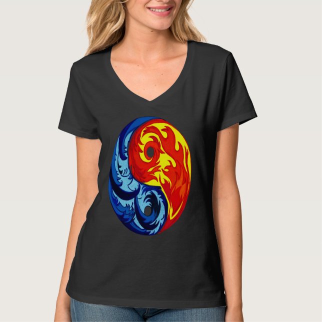 T-shirt Feu et glace Yin Yang (Devant)