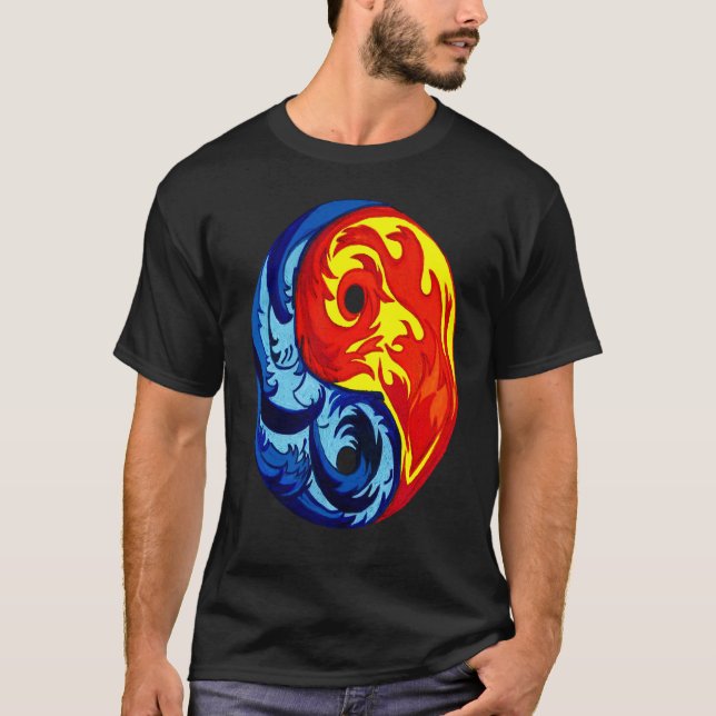 T-shirt Feu et glace Yin Yang (Devant)