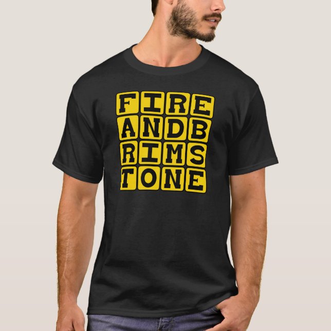 T-shirt Feu et pierre de taille, ferveur religieuse (Devant)