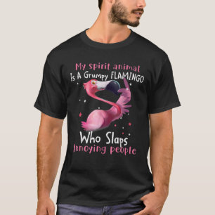 T-shirt Feu Lover My Spirit Animal Is Grumpy Flamingo