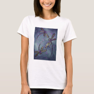 T-shirt Feu nocturne violet de libellule