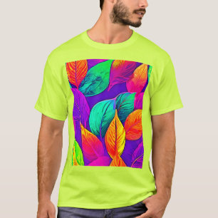 T-shirt Feuillage vibrant : néon de dessin