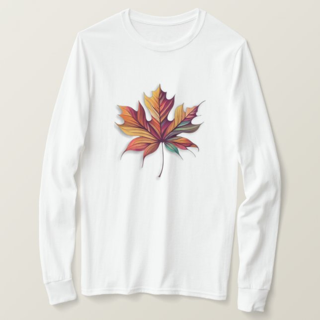 T-shirt feuille automne (Design devant)